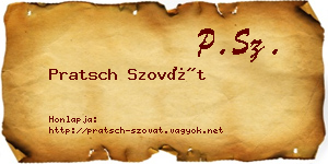 Pratsch Szovát névjegykártya